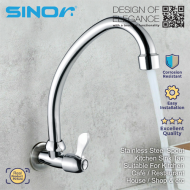 Sinor S-1003-W Kitchen Faucet Stainless Steel Wall Mounted Sink Tap  - Image 3