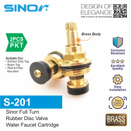 Sinor S-201 Full Turn Rubber Disc Valve (2pcs) Water Faucet Replacement Cartdridge