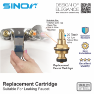 Sinor S-201 Full Turn Rubber Disc Valve (2pcs) Water Faucet Replacement Cartdridge - Image 6