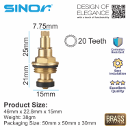 Sinor S-201 Full Turn Rubber Disc Valve (2pcs) Water Faucet Replacement Cartdridge - Image 8