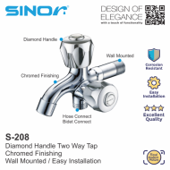 Sinor S-208 Diamond Handle Two Way Tap, Bathroom Water Tap Washing Machine Two Way Tap - Image 2