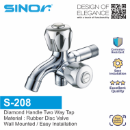 Sinor S-208 Diamond Handle Two Way Tap, Bathroom Water Tap Washing Machine Two Way Tap