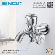 Sinor S-208 Diamond Handle Two Way Tap, Bathroom Water Tap Washing Machine Two Way Tap - Image 4