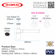 Techplas SD-406-series Pvc Bottle Trap With Waste & Plug Bathroom And Kitchen Basin Bottle Trap - Image 8
