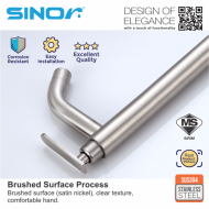 SINOR SS-2016-H SUS304 Stainless Steel Pillar Kitchen and Bathroom Faucet Water Raised Basin Bib Tap - Image 4