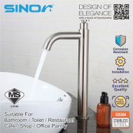 SINOR SS-2016-H SUS304 Stainless Steel Pillar Kitchen and Bathroom Faucet Water Raised Basin Bib Tap - Image 3