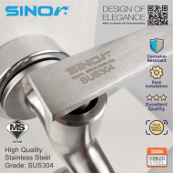 Sinor SS-2017-N SUS304 Stainless Steel Wall Bib Tap With Hose Connector - Image 7