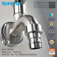 Sinor SS-2017-N SUS304 Stainless Steel Wall Bib Tap With Hose Connector - Image 6