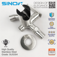 SINOR SS-2018-U SUS304 Stainless Steel Wall-Mounted Kitchen and Bathroom Faucet Water Saving  Two Way Tap With Hand Bidet Holder  Code: SS-2018-U - Image 3