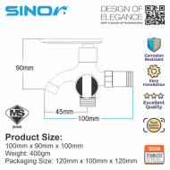 SINOR SS-2018-U SUS304 Stainless Steel Wall-Mounted Kitchen and Bathroom Faucet Water Saving  Two Way Tap With Hand Bidet Holder  Code: SS-2018-U - Image 7
