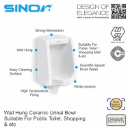 Sinor SUB-400 Wall Hung Ceramic Urinal Bowl Public Toilet Urinal Bowl WC - Image 3