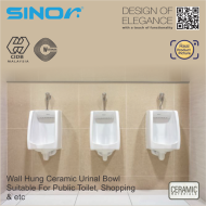 Sinor SUB-400 Wall Hung Ceramic Urinal Bowl Public Toilet Urinal Bowl WC - Image 5
