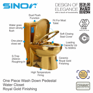 Sinor SWC-1101-G One Piece Wash Down Pedestal Water Closet Bathroom WC - Image 3