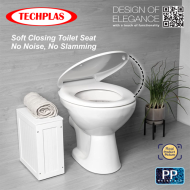 Techplas WCA-101-W Aqua Soft Close Toilet Seat & Cover Bathroom Toilet Seat Cover - Image 5