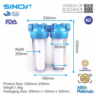 Sinor WF-HF-1002-2 Double Stage Abs Housing Water Filter - Image 9