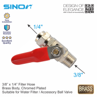 Sinor WFA-9H6T 3/8"X1/4" Water Filter Accessory Ball Valves - Image 4
