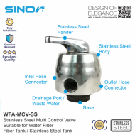 Sinor WFA-MCV-SS Stainless Steel Water Filter Head Valve - Image 3