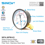 Sinor WFA-WPM-63 Water Pressure Meter - Image 3