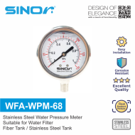 Sinor WFA-WPM-68 Stainless Steel Water Pressure Meter Suitable For Sand Filter