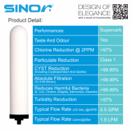 Sinor WFR-50-CB Ceramic Filter Refill With Carbon Water Filter Refill Cartridge - Image 4