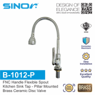 Sinor B-1012-P Fionic Chrome Handle Flexible Spout Pillar Faucet Water Saving Sink Tap