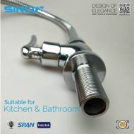 Sinor B-1012-P Fionic Chrome Handle Flexible Spout Pillar Faucet Water Saving Sink Tap - Image 6