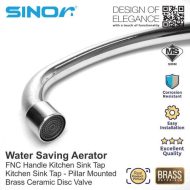 Sinor B-1013-P Fionic Chrome Handle Spout Pillar Faucet Water Saving Sink Twin Tap - Image 4