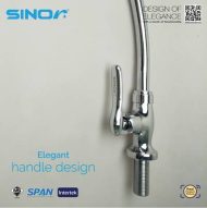 Sinor B-1013-P Fionic Chrome Handle Spout Pillar Faucet Water Saving Sink Twin Tap - Image 3
