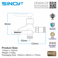 Sinor B-1018 Fionic Chrome Handle Kitchen And Bathroom Sink Faucet Water Saving Two Way Tap - Image 7