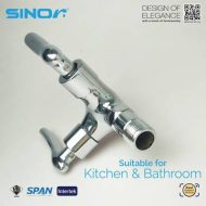 Sinor B-1018 Fionic Chrome Handle Kitchen And Bathroom Sink Faucet Water Saving Two Way Tap - Image 4