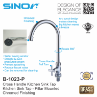 Sinor B-1023-P Cross Handle Kitchen Sink Tap - Image 2