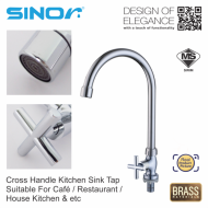 Sinor B-1023-P Cross Handle Kitchen Sink Tap - Image 4