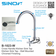 Sinor B-1023-W Cross Handle Kitchen Sink Tap - Image 2