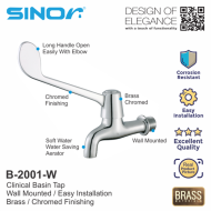 Sinor B-2001-W Long Handle Medicine Water Basin Faucet - Wall Mounted - Image 2