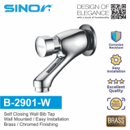 Sinor B-2901-W Self Closing Basin Tap - Wall Mounted