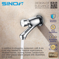 Sinor B-2901-W Self Closing Basin Tap - Wall Mounted - Image 3