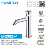Sinor B-2902-P Self Closing Bathroom Basin Tap