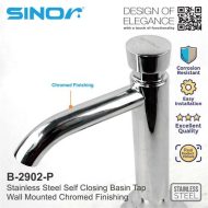 Sinor B-2902-P Self Closing Bathroom Basin Tap - Image 5
