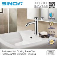 Sinor B-2902-P Self Closing Bathroom Basin Tap - Image 4