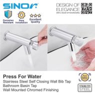 Sinor B-2902-W Self Closing Wall Bib Tap - Image 6