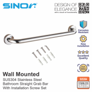 Sinor BF-213-600 SUS304 Stainless Steel Bathroom safety Grab Bar - Image 6