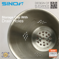 Sinor BF-515 SUS304 Stainless Steel Kitchen Utensil Wall Mounted Cutlery Organizer Holder - Image 3