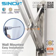 Sinor BF-6201-304 3Bar SUS304 Stainless Steel Retractable Clothes Drying Rack - Image 6