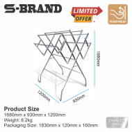 S-Brand BF-6250 Stainless Steel W-Type Outdoor Foldable Clothes Drying Rack - Image 6