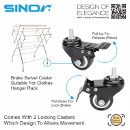 Sinor BF-6250-W Stainless Steel Free Standing Foldable Clothes Drying Rack - Image 5