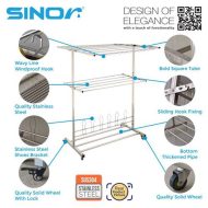 Sinor BF-6260-304 SUS304 Stainless Steel Outdoor Foldable Clothes Drying Rack - Image 2