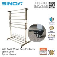 Sinor BF-6260-304 SUS304 Stainless Steel Outdoor Foldable Clothes Drying Rack - Image 6