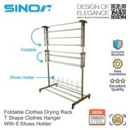 Sinor BF-6260-304 SUS304 Stainless Steel Outdoor Foldable Clothes Drying Rack - Image 5