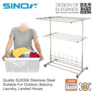 Sinor BF-6260-304 SUS304 Stainless Steel Outdoor Foldable Clothes Drying Rack - Image 3