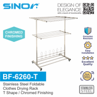 Sinor BF-6260-T Stainless Steel Outdoor Foldable Clothes Drying Rack